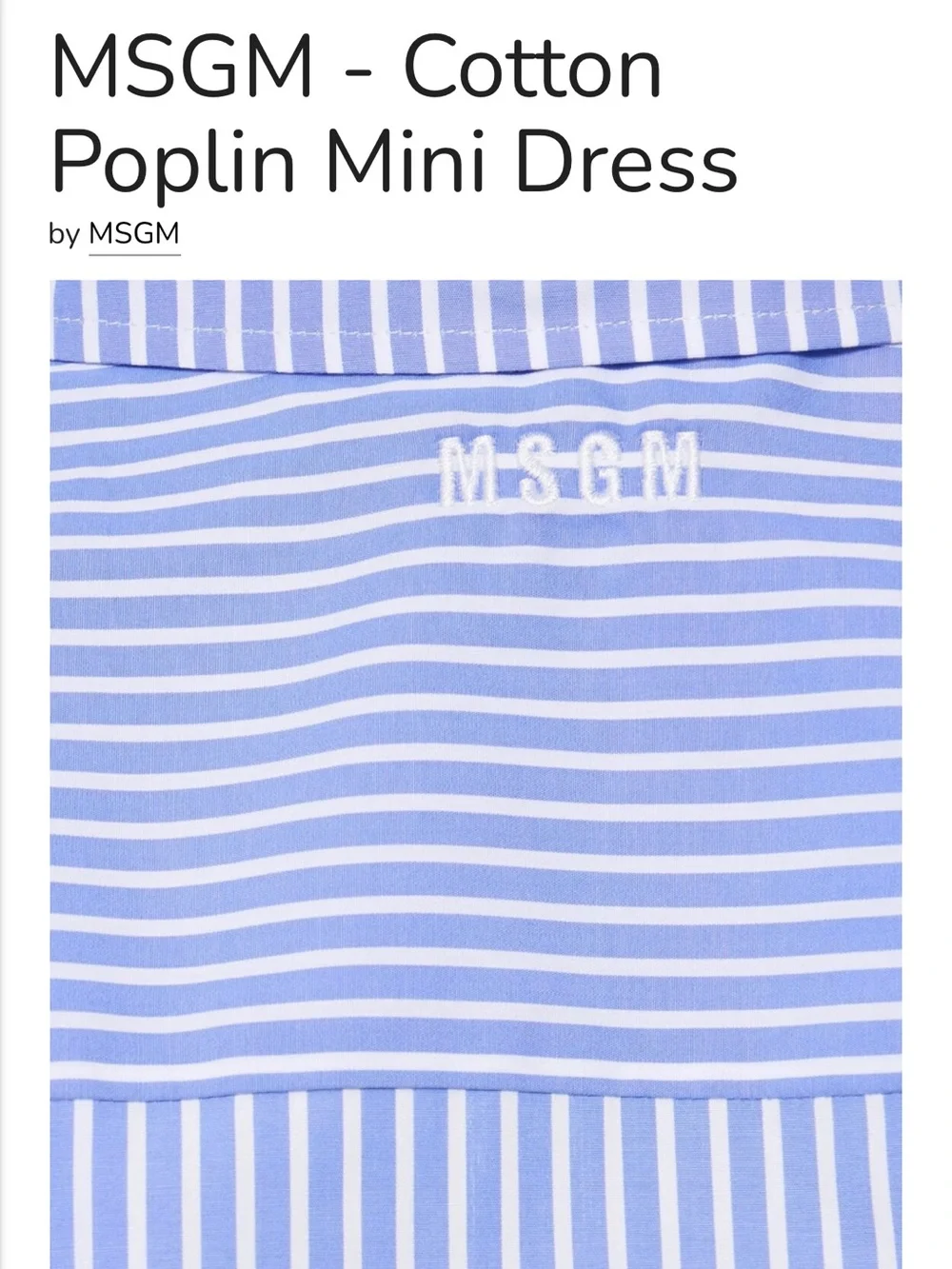 MSGM Light Blue Pinstripe Wrap Mini Dress